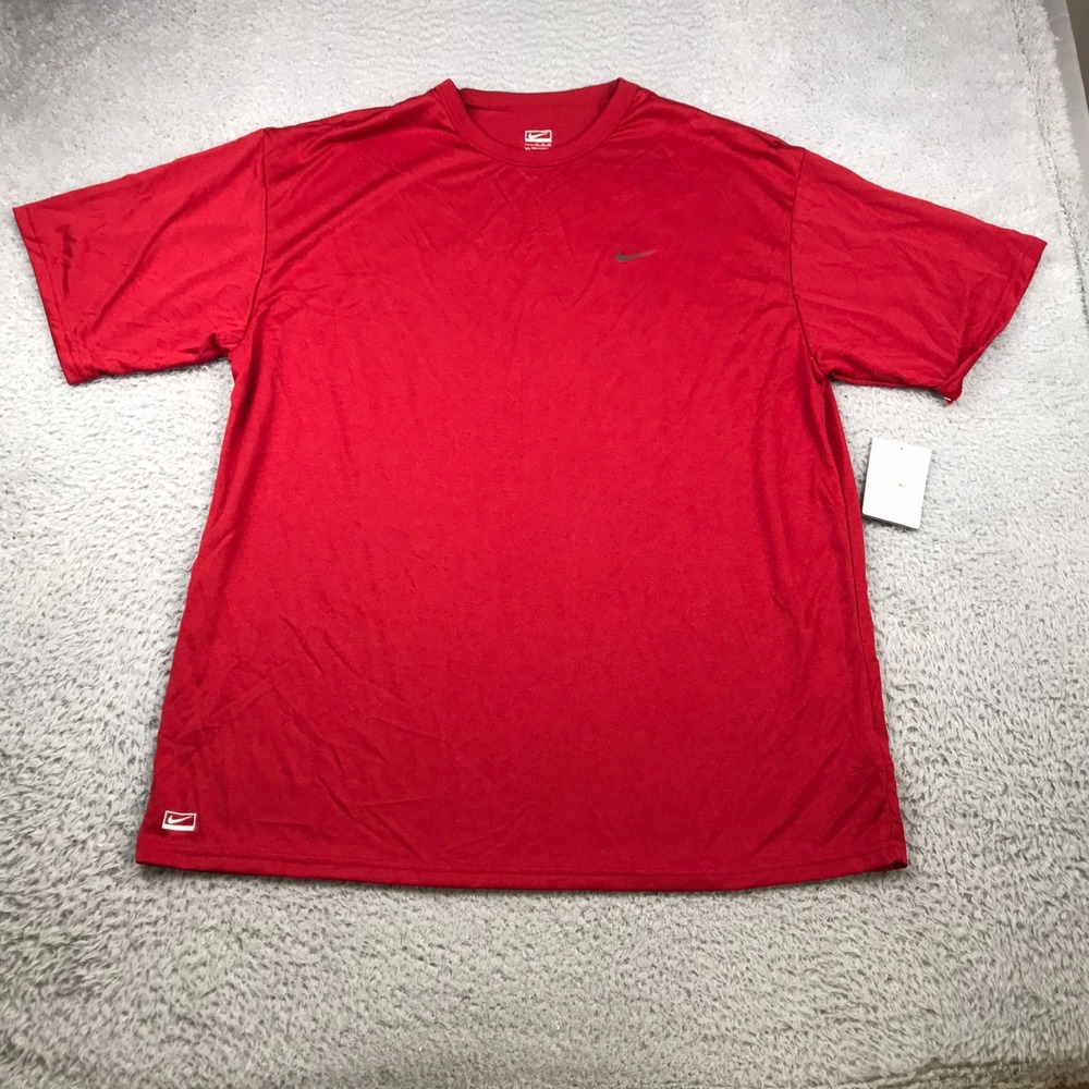 Nike Crew Neck Performance Shirt Mens L red Dri Fit Perf Stretch  NEW NWT